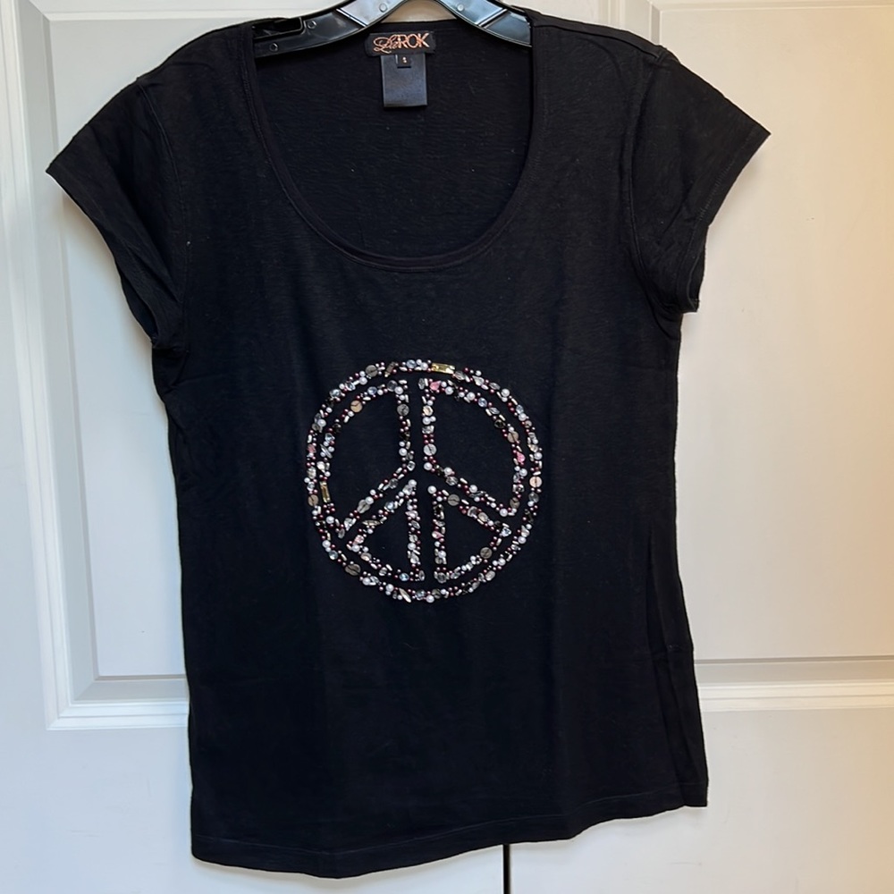 ☮️Embellished Peace Sign Tee☮️